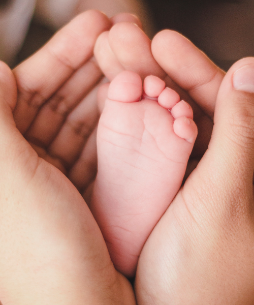 Newborn baby moments after normal vaginal delivery in hospital
